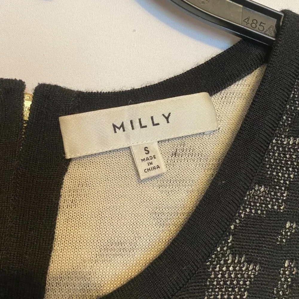 Beautiful! MILLY ~Women Black Soft Fit & Flare Sleeveless Dress ~ Size S - Picture 2 of 9